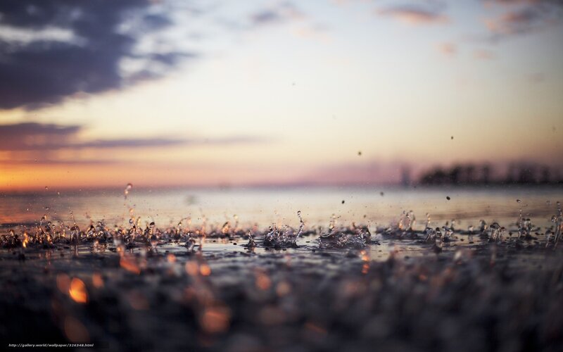 raindrops at sunset