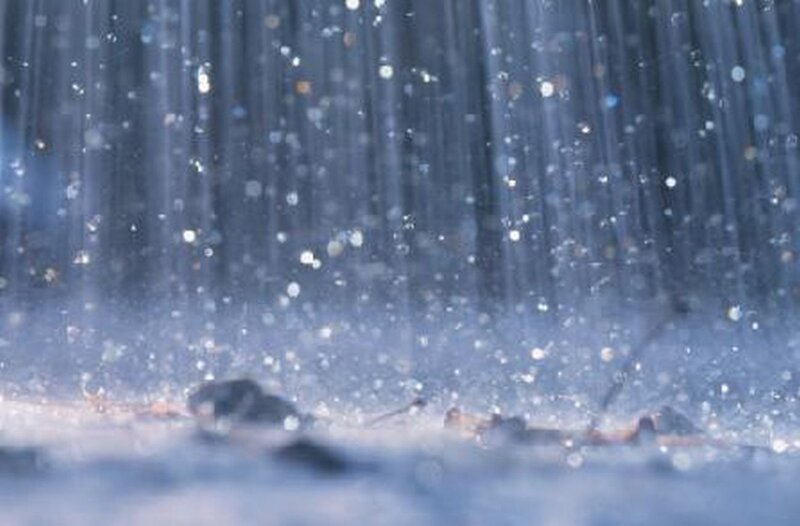 Raindrops Falling on Ground