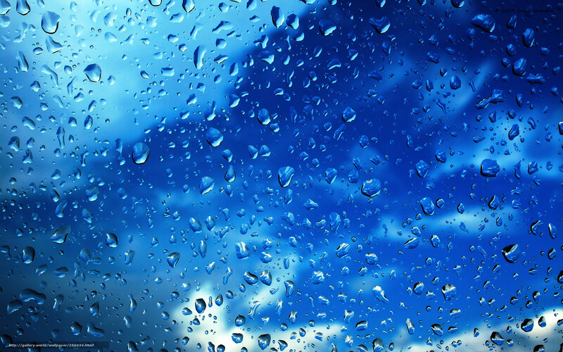 Raindrops on a blue sky