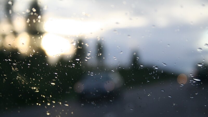 raindrops on a car window