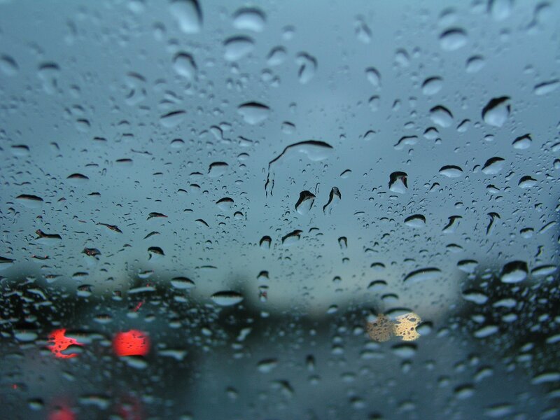 raindrops on a car window