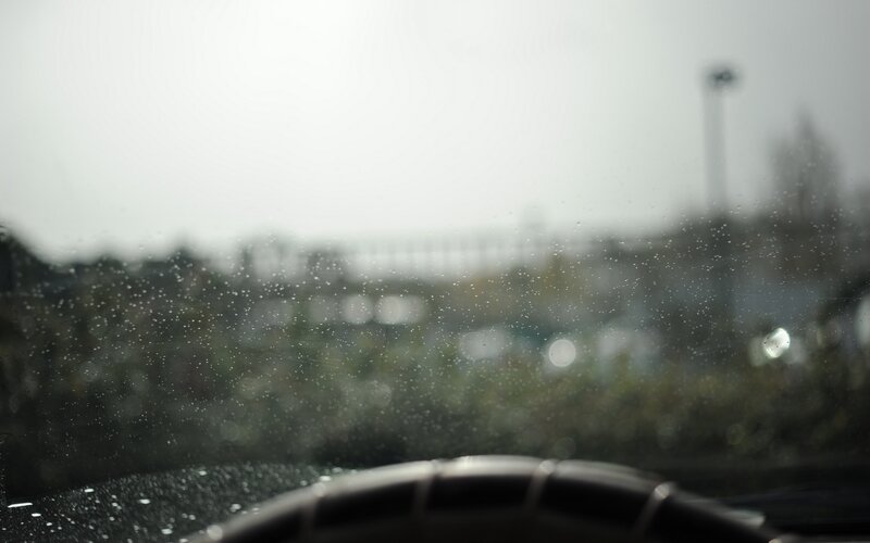 raindrops on a car window