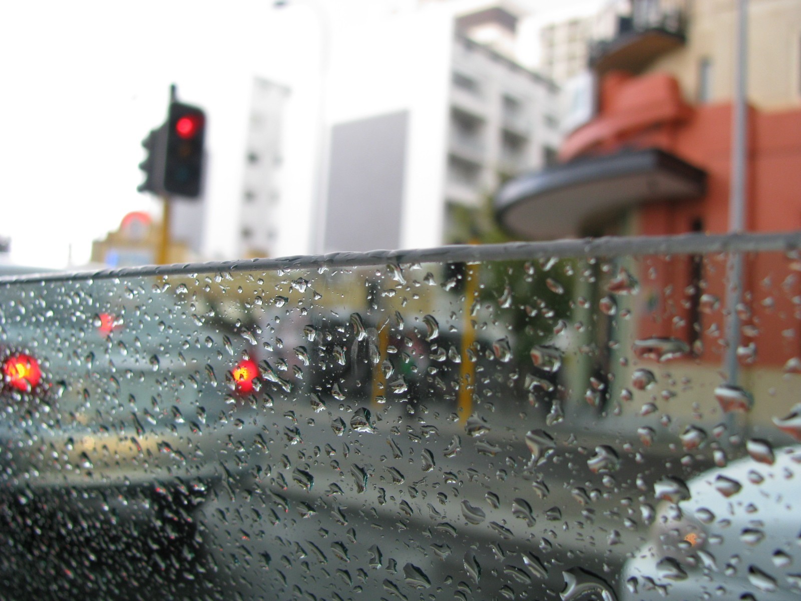 raindrops on a car window