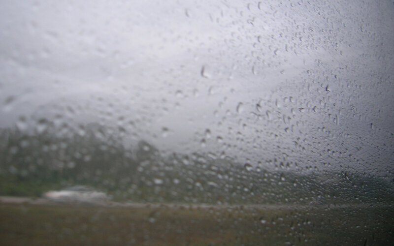 raindrops on a car window