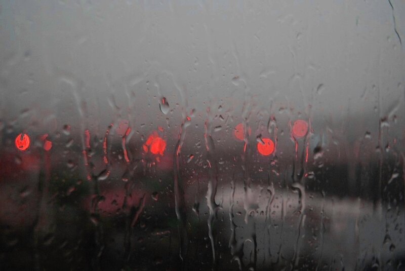 raindrops on a car window