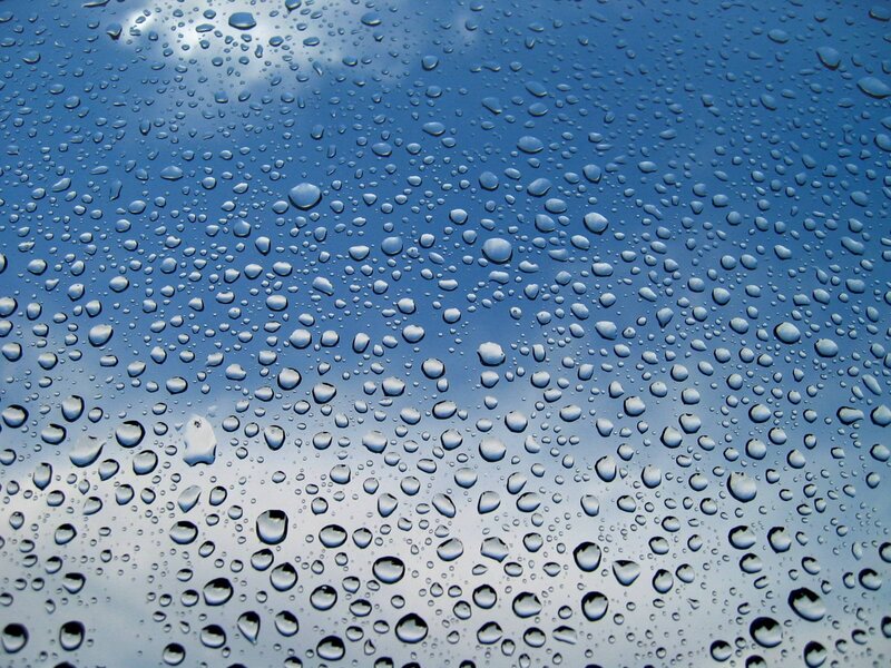 Raindrops on a car window
