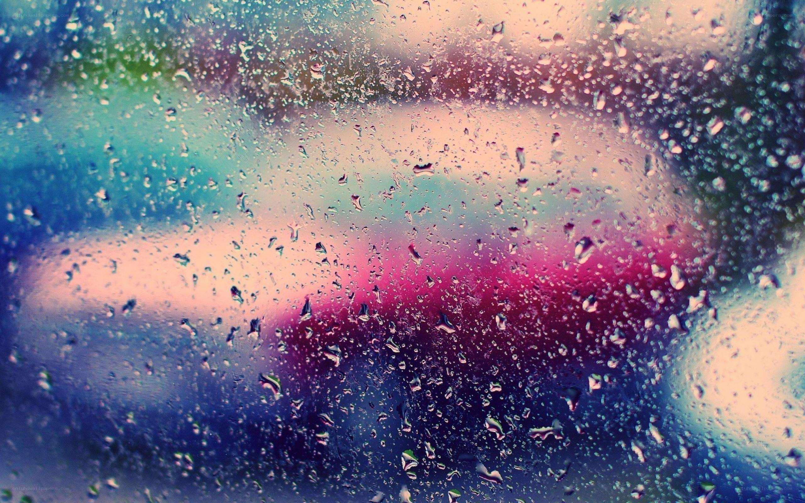 raindrops on a colorful window