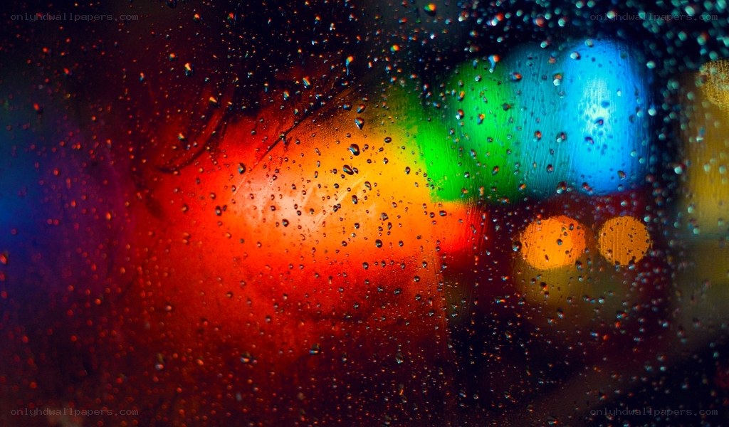 raindrops on a colorful window