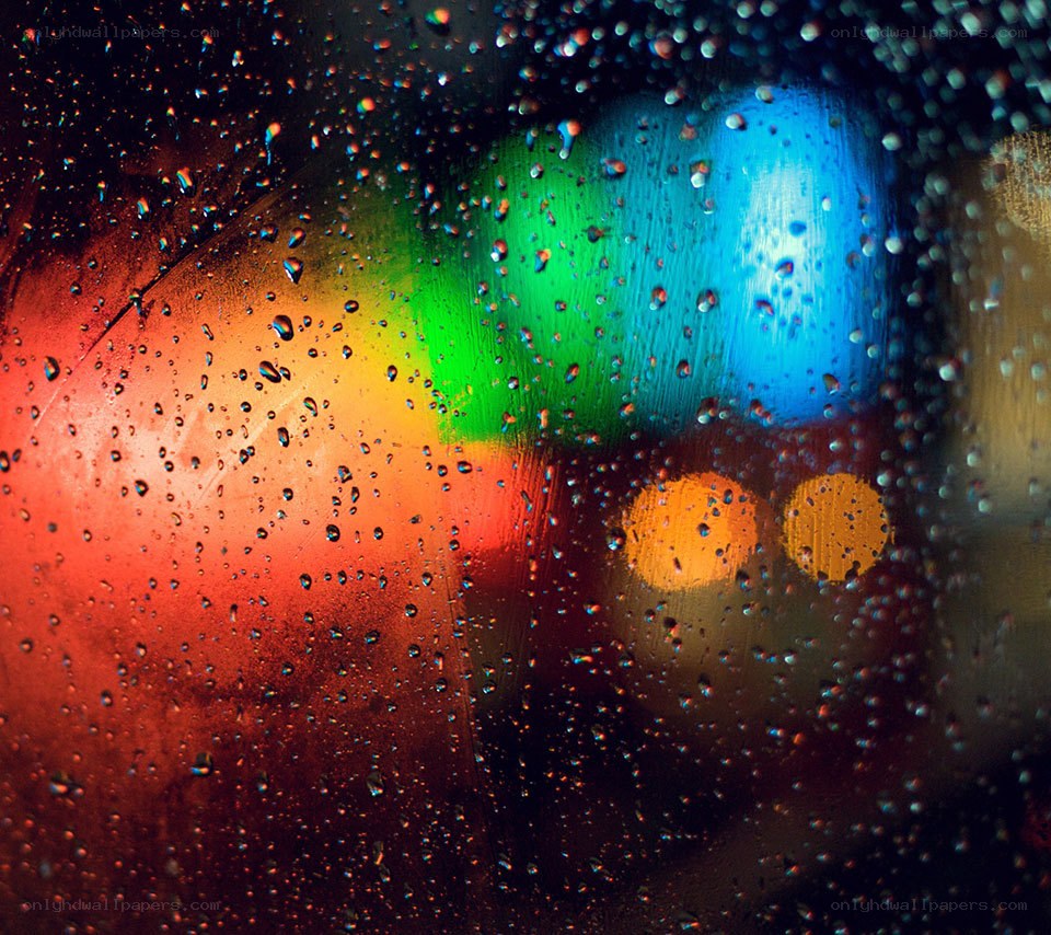 raindrops on a colorful window