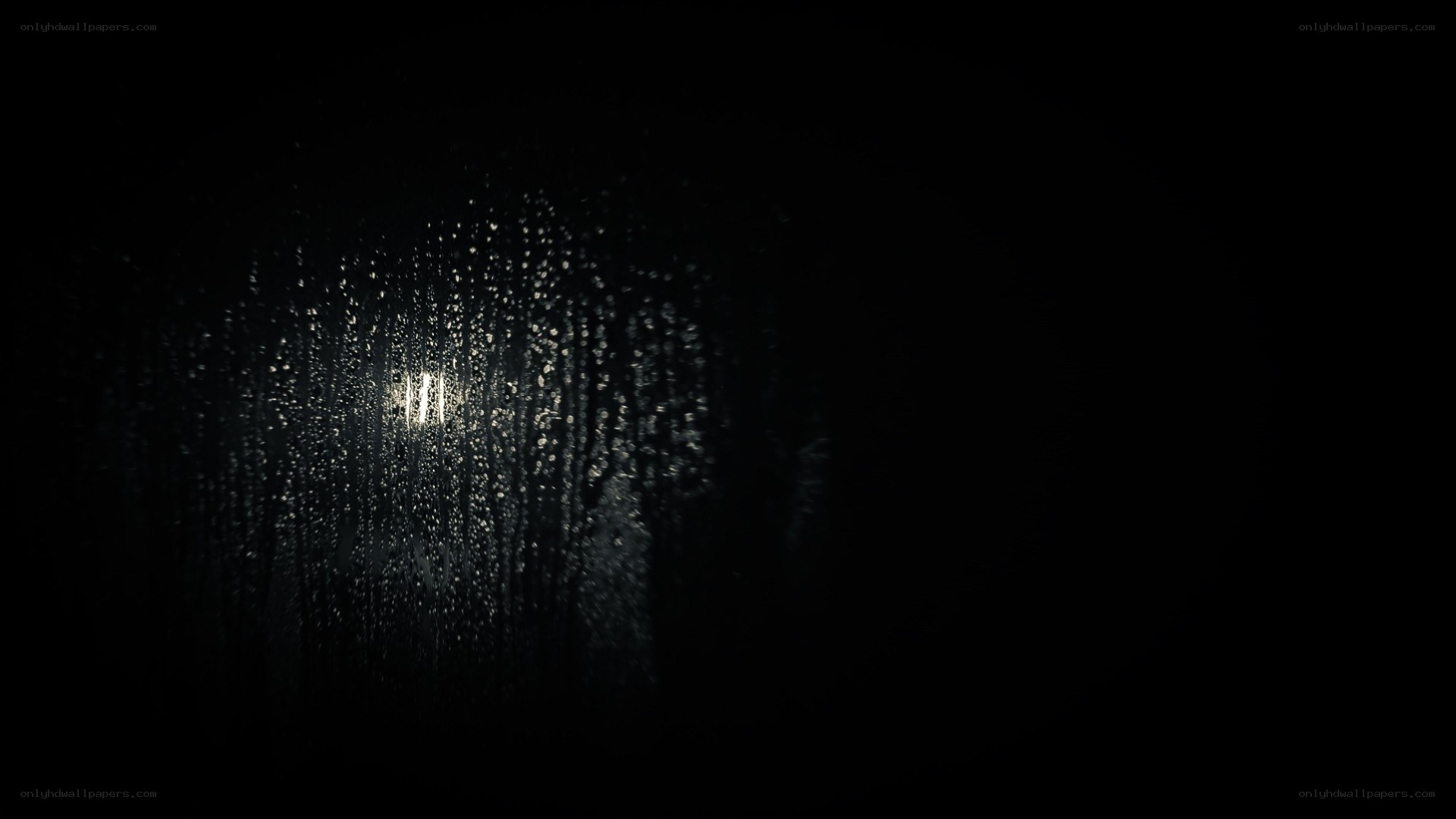 raindrops on a dark window