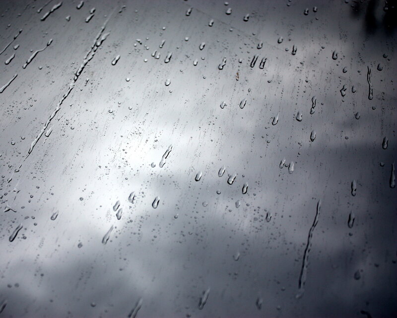 Raindrops on a glass surface