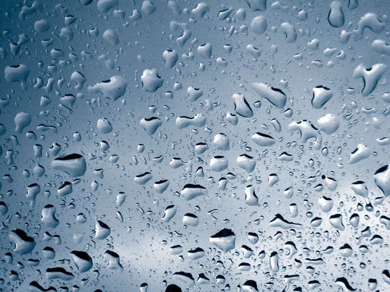 Raindrops on a glass surface