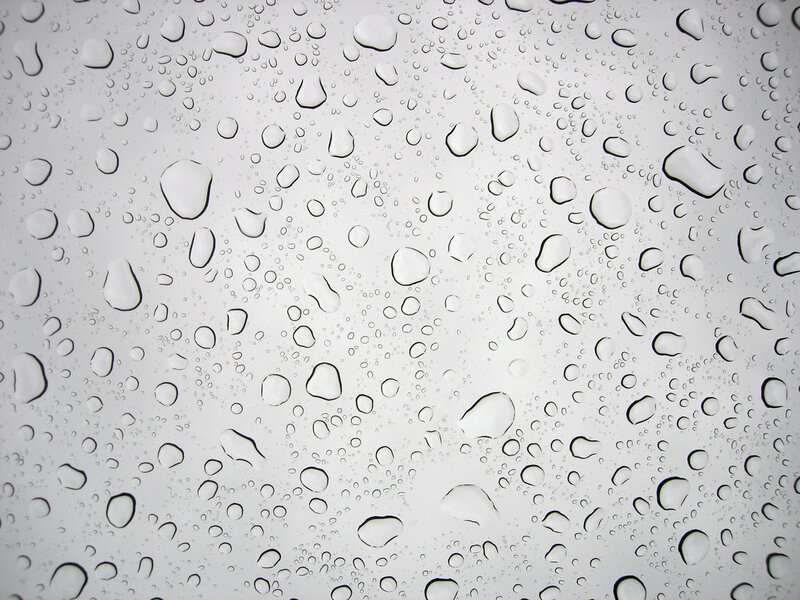raindrops on a glass surface
