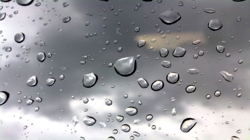 raindrops on a glass surface