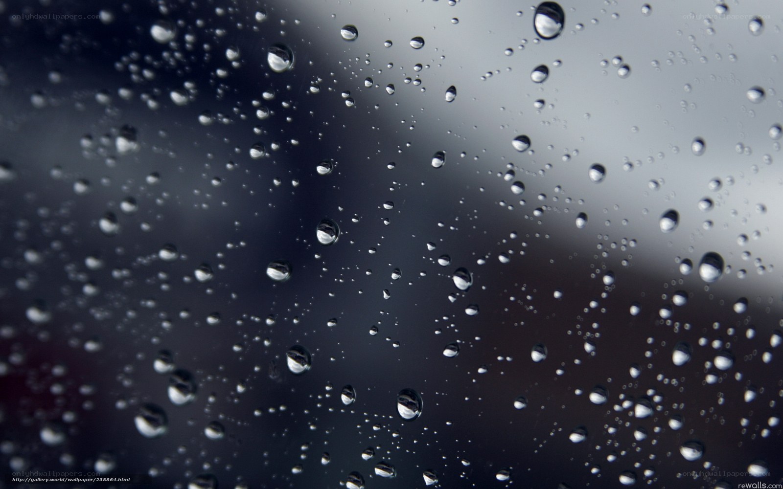 Raindrops on a glass surface