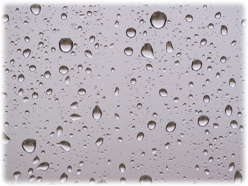 raindrops on a glass surface