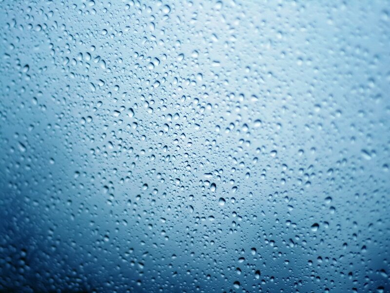Raindrops on a glass surface