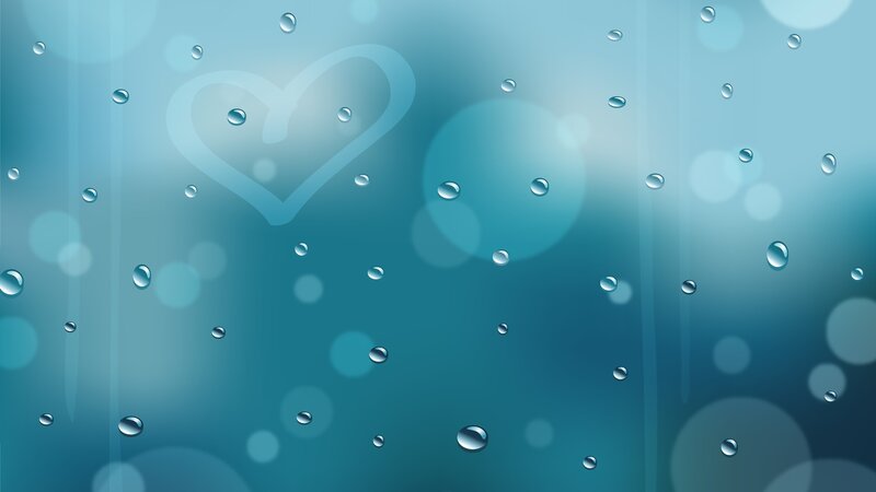 raindrops on a heart window