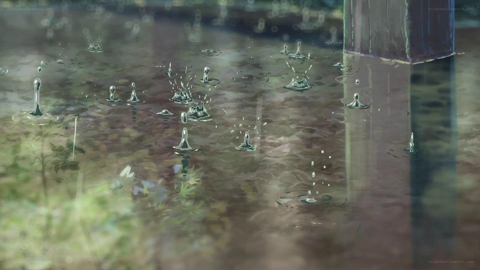 raindrops on a puddle