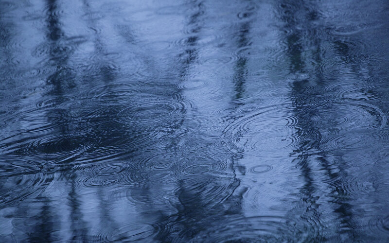 raindrops on a puddle