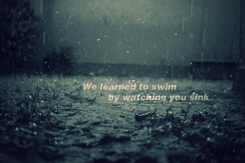 raindrops on a puddle