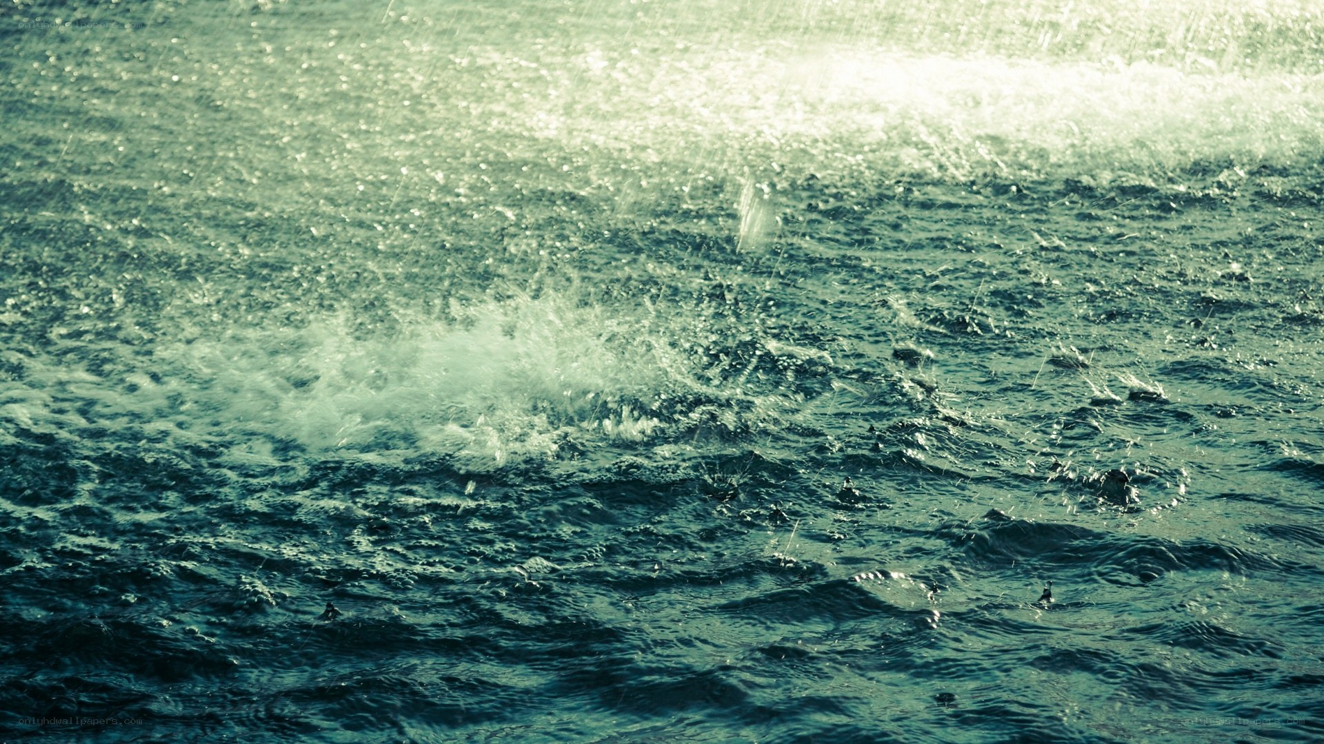 raindrops on a rippling sea