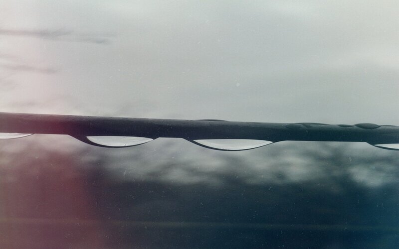 Raindrops on a Surface — Gray, Overcast