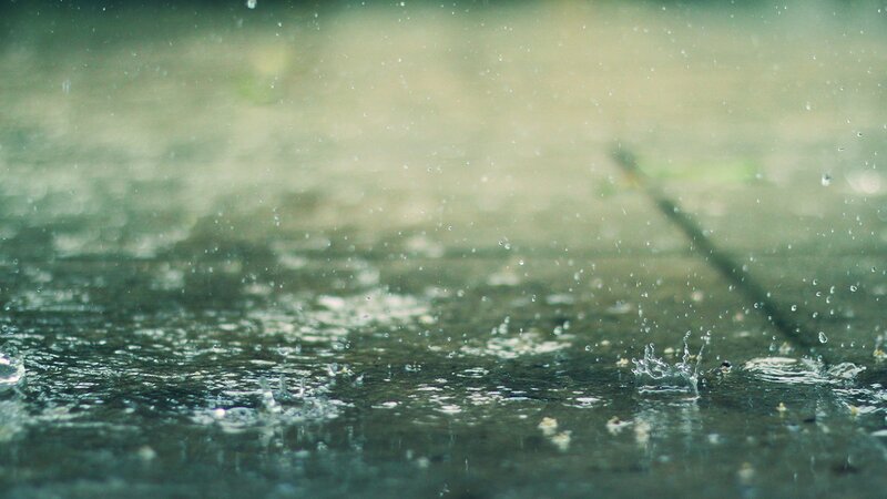 raindrops on a wet surface