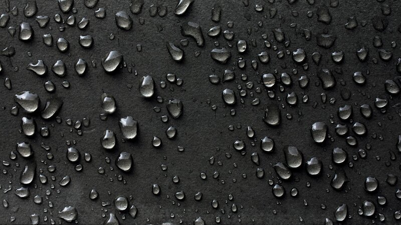 Raindrops on Black Surface — Calm, Photograph, Water Droplets