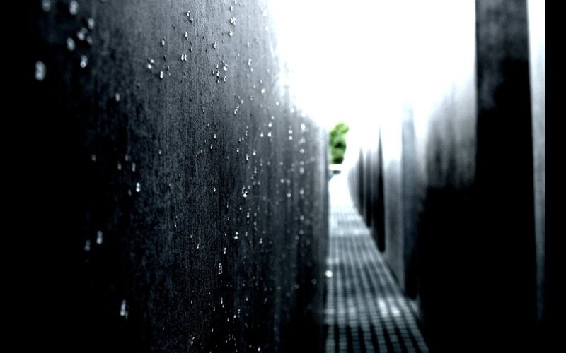 Raindrops on Black Wall — Somber