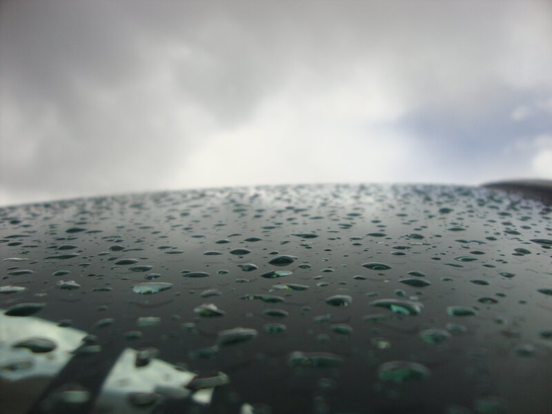 Raindrops on Car Roof — Gray