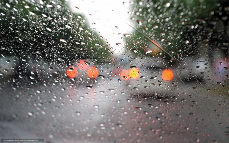 Raindrops on Car Window — Black, Moody, Night