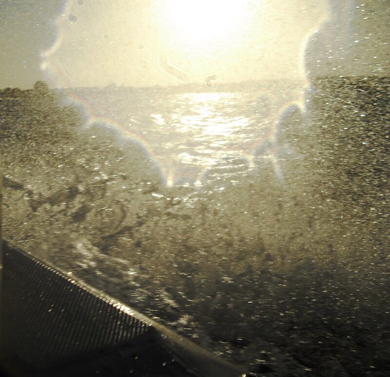 Raindrops on Car Window — Gray, Dramatic