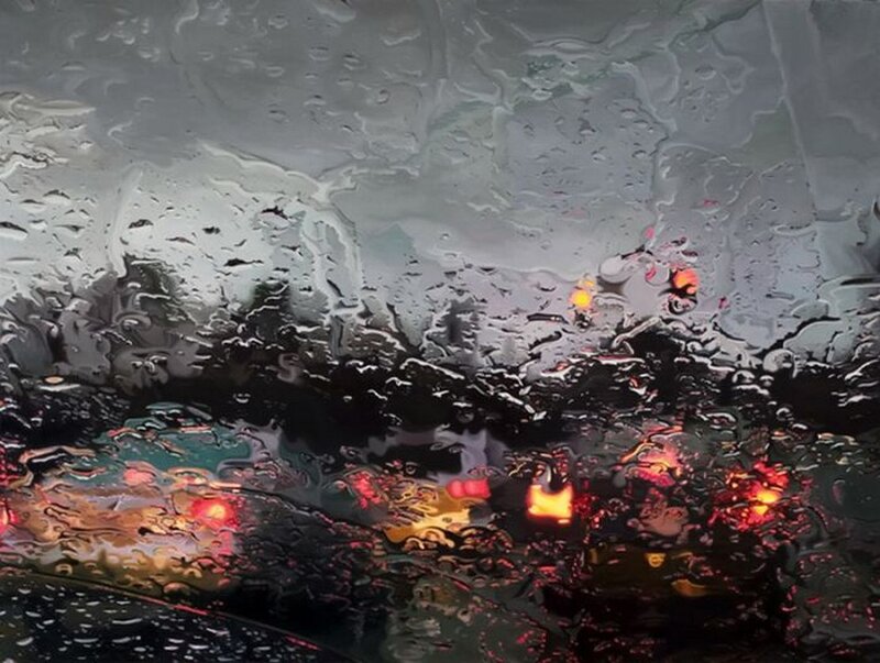 Raindrops on Car Window