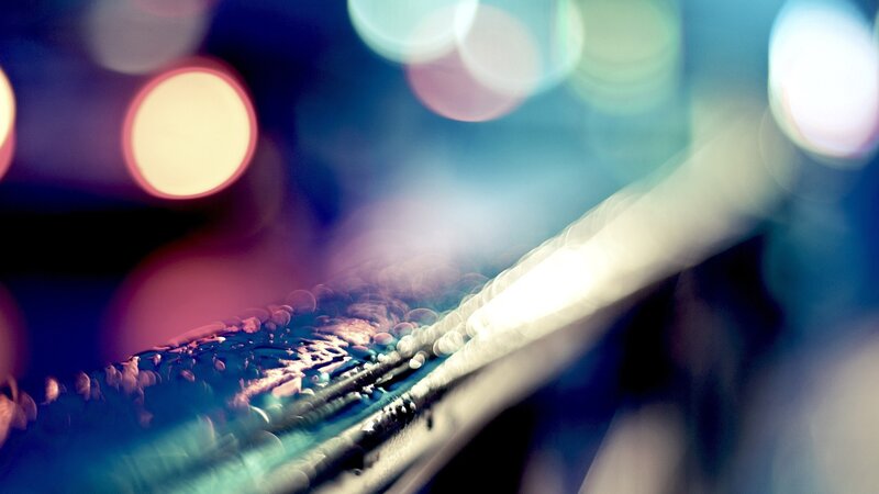 Raindrops on Car Windshield — Blue