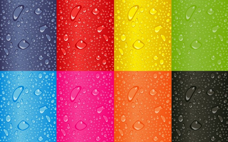 Raindrops on Colored Panels — Blue