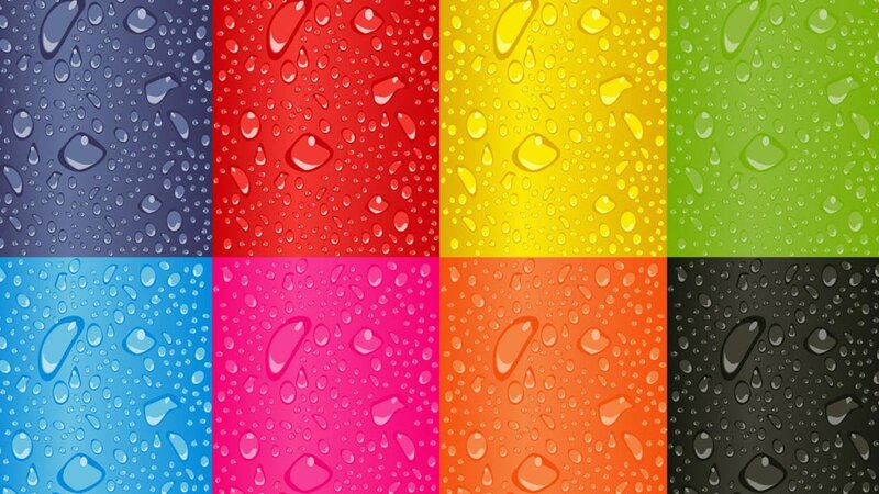Raindrops on Colored Panels — Red