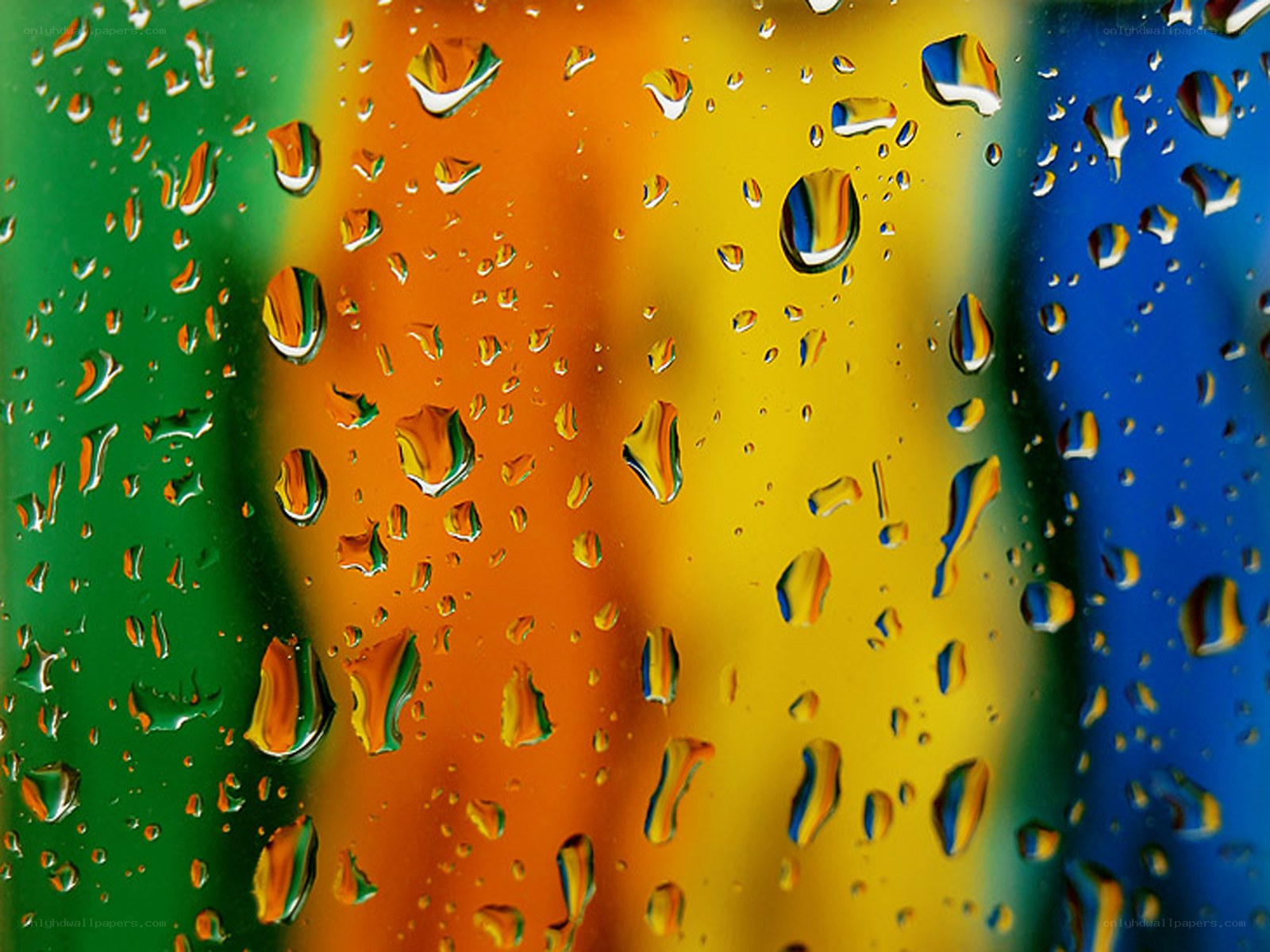 raindrops on colorful glass