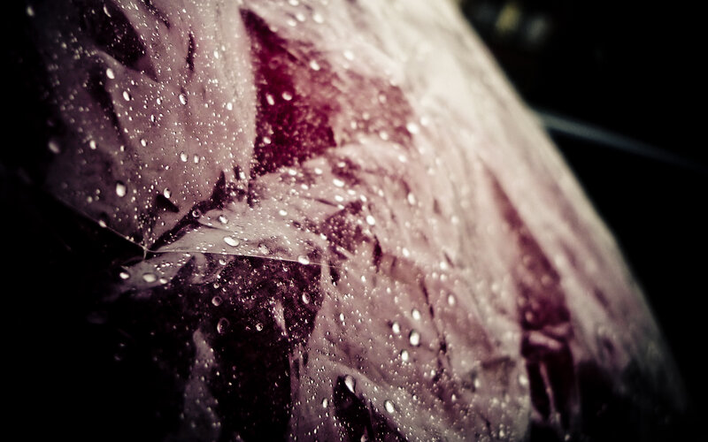 Raindrops on Dark Fabric