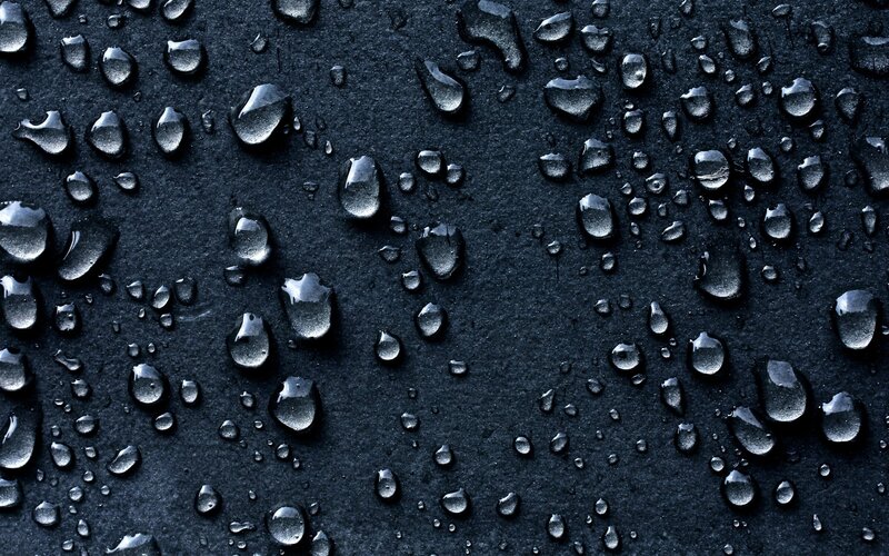 Raindrops on Dark Surface — Black, Calm, Photograph, Droplets