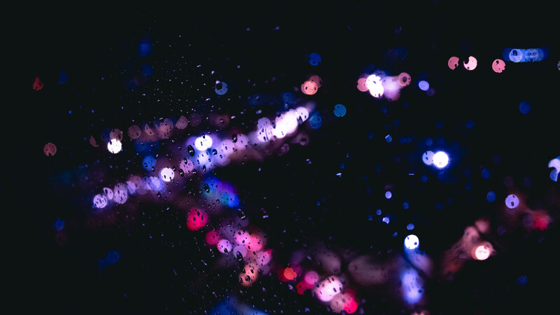 Raindrops on Glass at Night — Black, Nocturnal