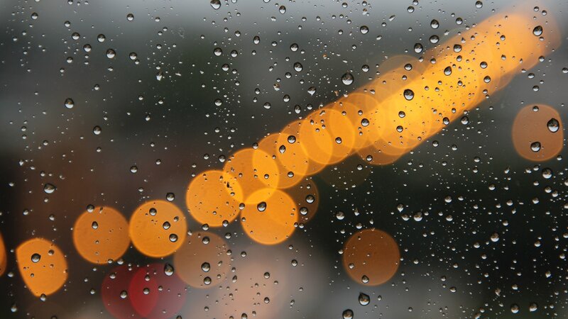 Raindrops on Glass — Black, Calm, Night