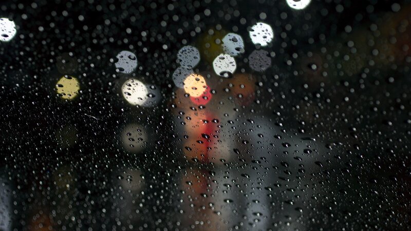 Raindrops on Glass — Black, Dark