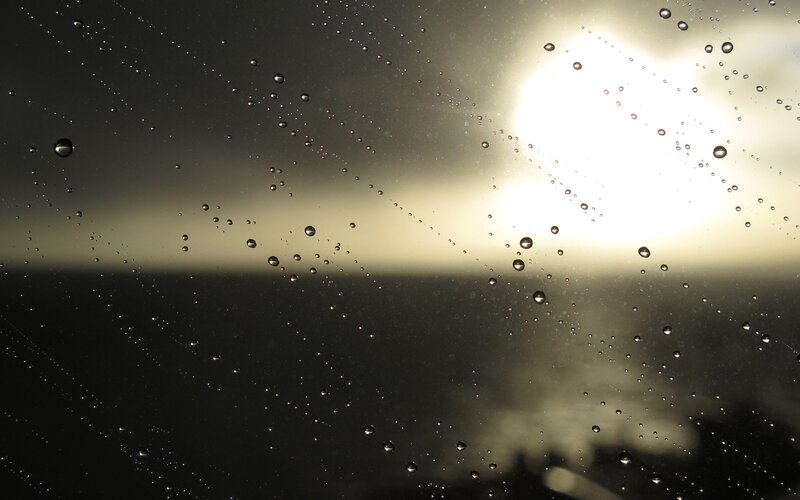 Raindrops on Glass — Black, Dramatic, Sunset, Photograph, Sun, Sky