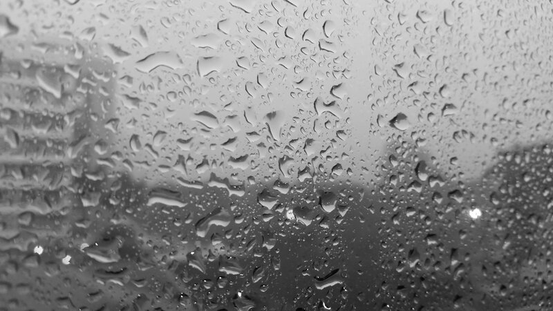 Raindrops on Glass — Black, Dreary, Photograph
