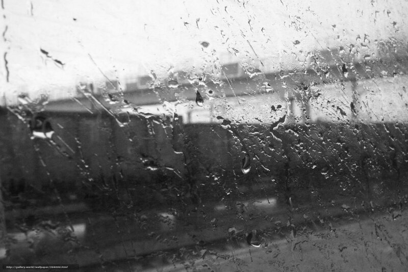 Raindrops on Glass — Black, Dreary
