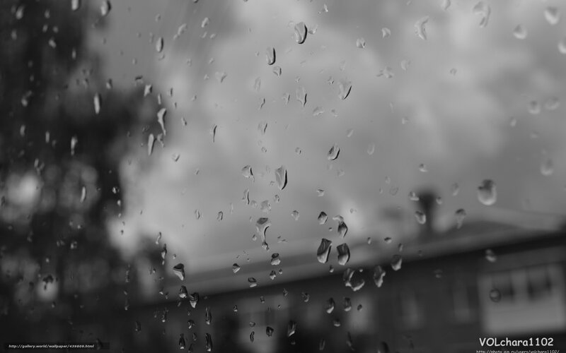 Raindrops on Glass — Black, Melancholic, Photograph