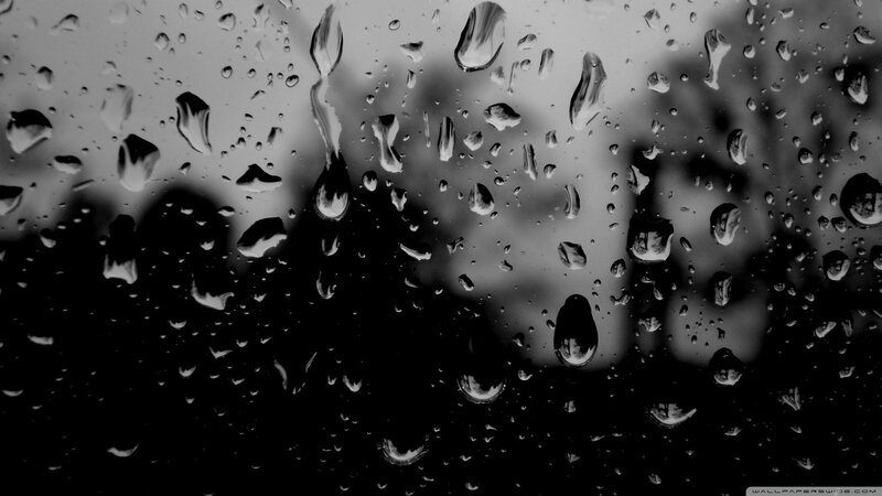 Raindrops on Glass — Black, Photograph