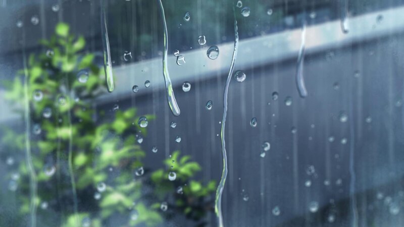 Raindrops on Glass — Blue, Calm, Anime
