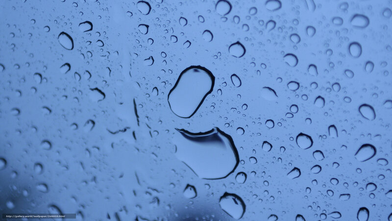 Raindrops on Glass — Blue, Calm, Night, Photograph, Blue Light